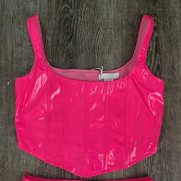 COPY - Collective The Label shine PVC pink corset set from ASOS NWT size 4 - Picture 10 of 12